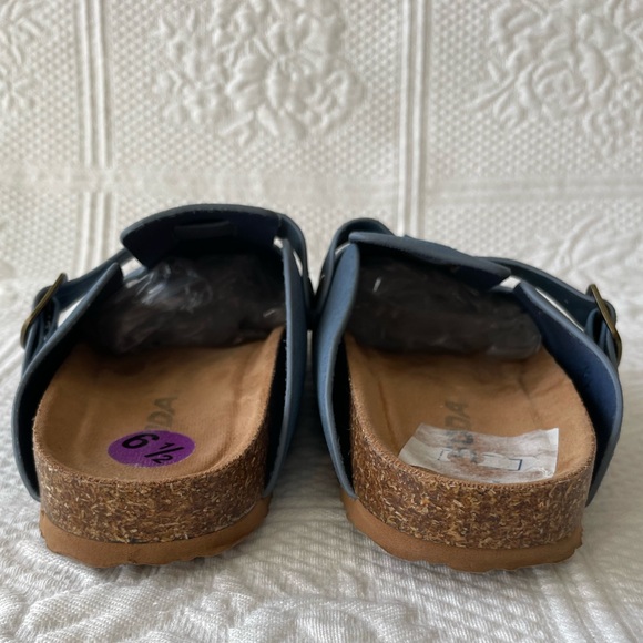 Soda Faux Suede Slip On Clog Mules Buckle Strap Navy/Blue 6.5 - Picture 9 of 10